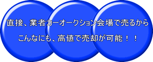 直接、業者カーオークション会場で売るから  こんなにも、高値で売却が可能！！