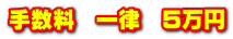 手数料　一律　５万円